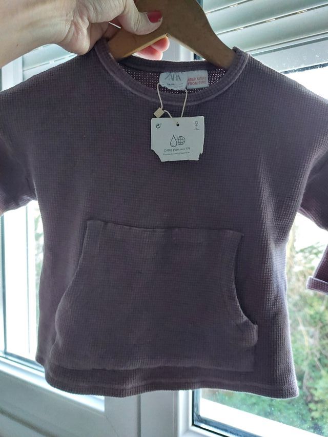 Conjunto berenjena jogin bebe zara 12 meses