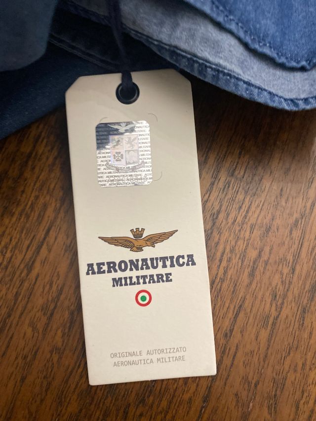 Camisa azul vaquero Aeronautica Militare nueva