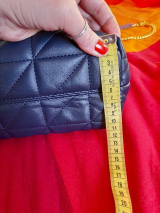 Borsa blu in similpelle, nuova 
