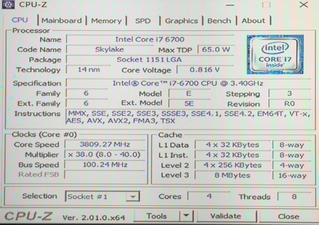 Intel Core i7 6700 3.4GHz