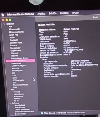 Ordenador I Mac Retina 5k 2019