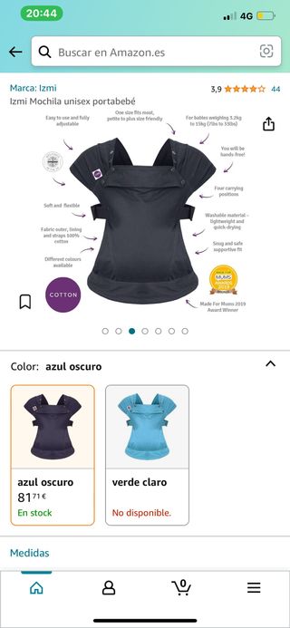 MOCHILA PORTABEBE ( IZMI ) 45€ me costó 89€