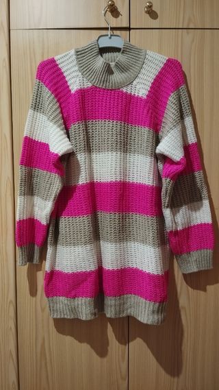 Jersey manga larga a rayas Stradivarius 