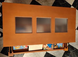 MESA CENTRO MADERA ELEVABLE, precio negociable