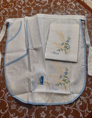 Set due grembiuli cucina lino/cotone