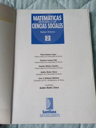 Matemáticas aplicadas ciencias sociales