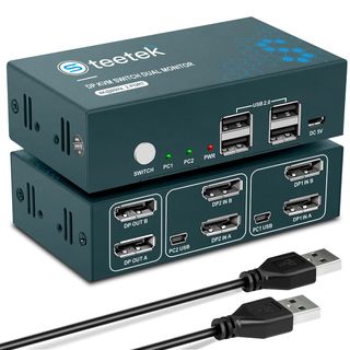 KVM Switch DisplayPort Dual Monitor 2 Puertos