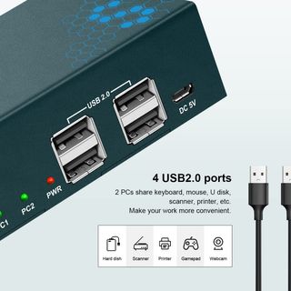 KVM Switch DisplayPort Dual Monitor 2 Puertos