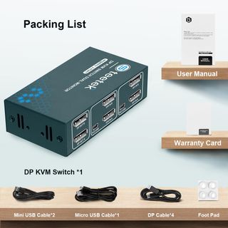 KVM Switch DisplayPort Dual Monitor 2 Puertos