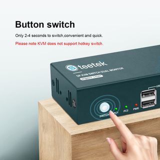 KVM Switch DisplayPort Dual Monitor 2 Puertos