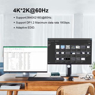KVM Switch DisplayPort Dual Monitor 2 Puertos