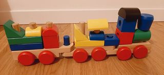 Treno in legno bambini educativo modellabile
