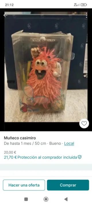 Casimiro chifle figura goma pvc