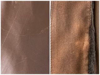 giacca marrone in pelle