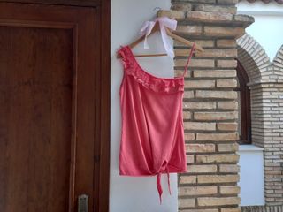 Top asimétrico encaje volante🧡 Lace ruffle top🧡