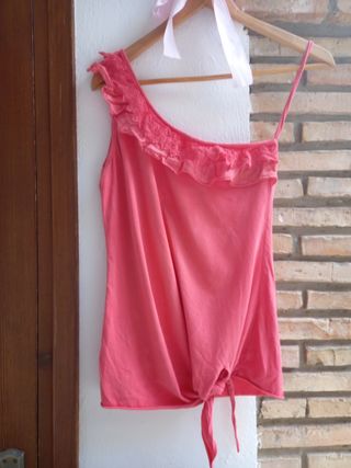 Top asimétrico encaje volante🧡 Lace ruffle top🧡