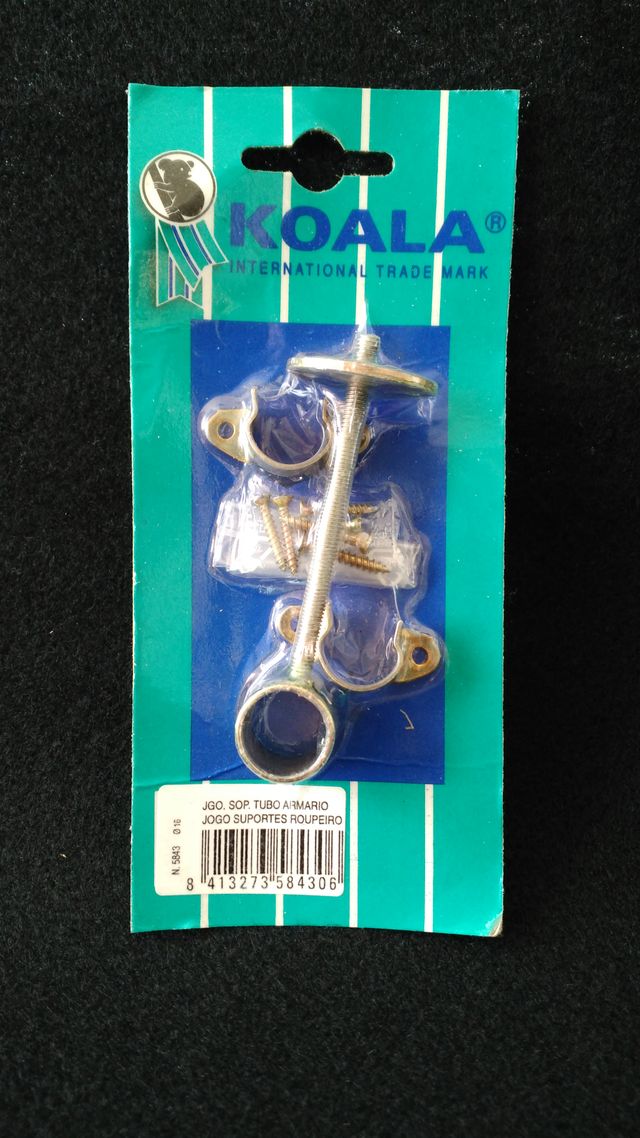 KOALA soportes para barra de armario 16 mm