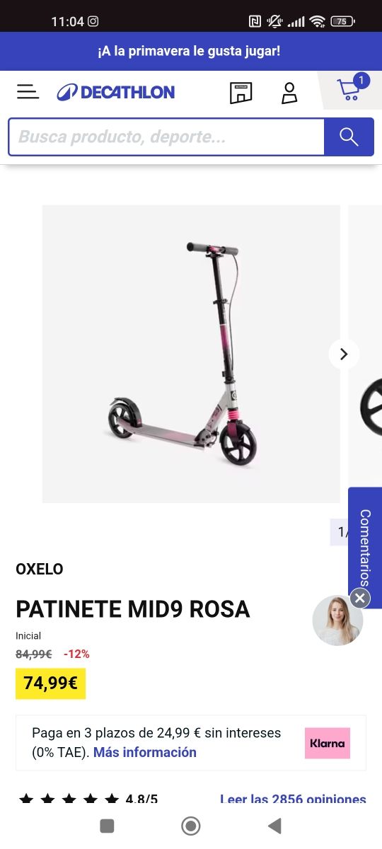 Patinete plegable Oxelo Mid 9. Decathlon