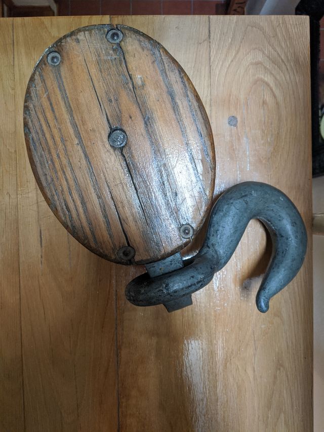 Polea doble antigua de velero