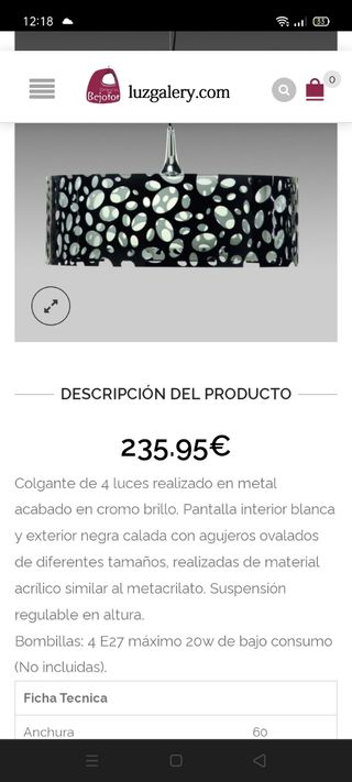 Lamparas colgantes negro y blanco