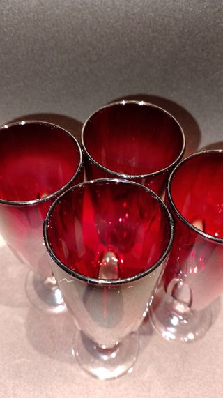 lote copas cava CRISTAL FRANCÉS VINTAGE NUEVAS 