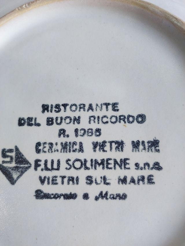 Piatto Ristorante dal Corsaro Cagliari Vintage 