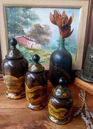 3 TIBORES CHINOS MADERA