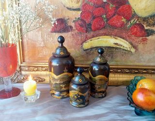 3 TIBORES CHINOS MADERA