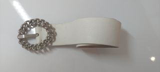 Cinto branco em pele 85 cm