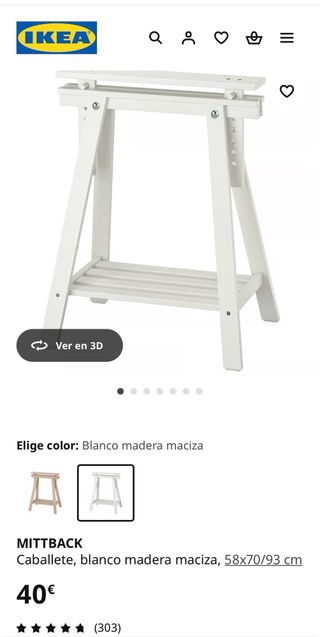 Cavalletti in legno bianco Ikea