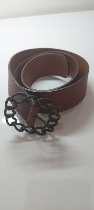 Cinto Zara camel em pele 80 cm