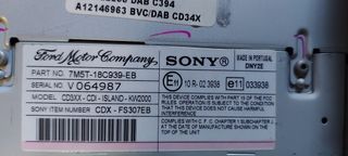 Equipo de audio Sony para Ford