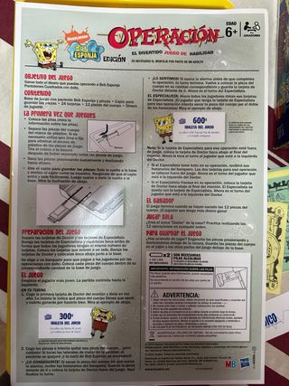 Juego operacion bob esponja