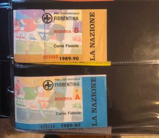 LOTTO 2 RARI BIGLIETTI STADIO FIORENTINA RISERVA