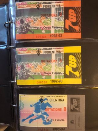LOTTO 3 BIGLIETTI STADIO FIORENTINA DOTAZIONE RARI