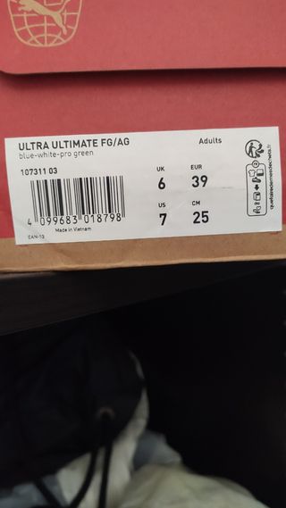 Botas Puma T:39 Ultra Ultimate FG/AG