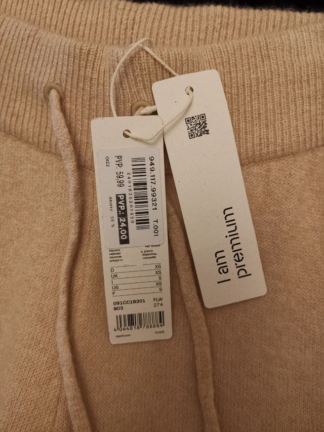 Pantalón punto mujer lana