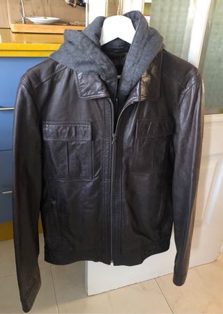 Cazadora hombre piel Zara