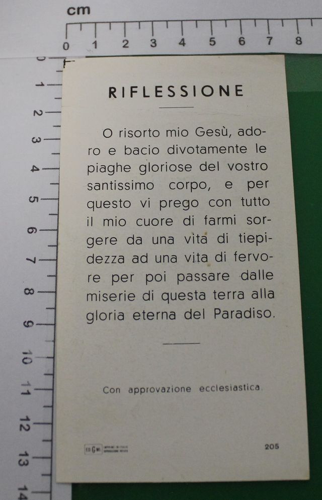 Santino Holy Card "La Risurrezione" - 205 Piccolo