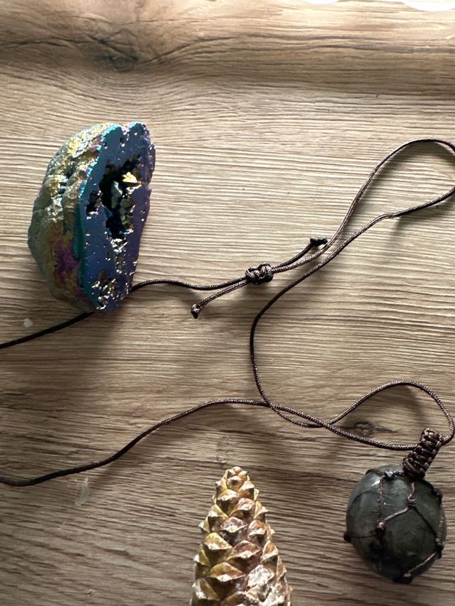 Collar ajustable, piedra labradorita