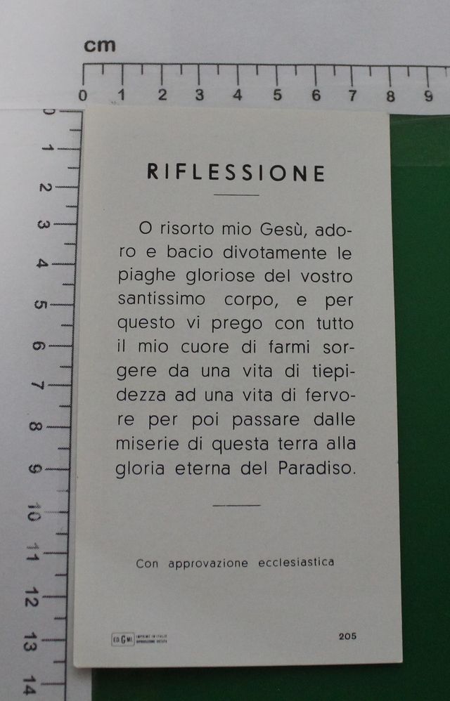 Santino Holy Card "La Risurrezione" - 205