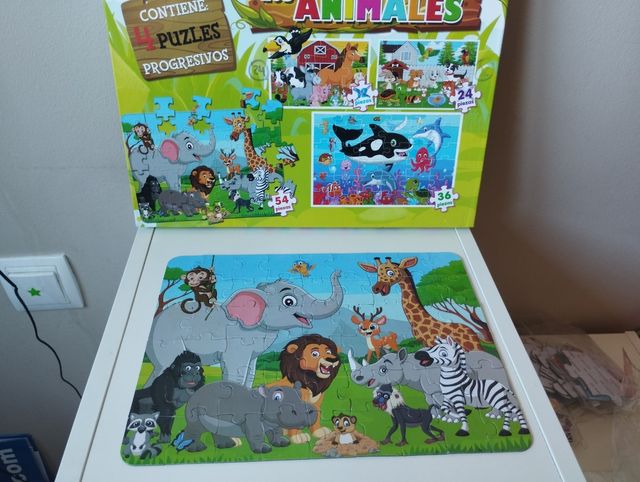 4 Puzzles Progresivos. Los animales.