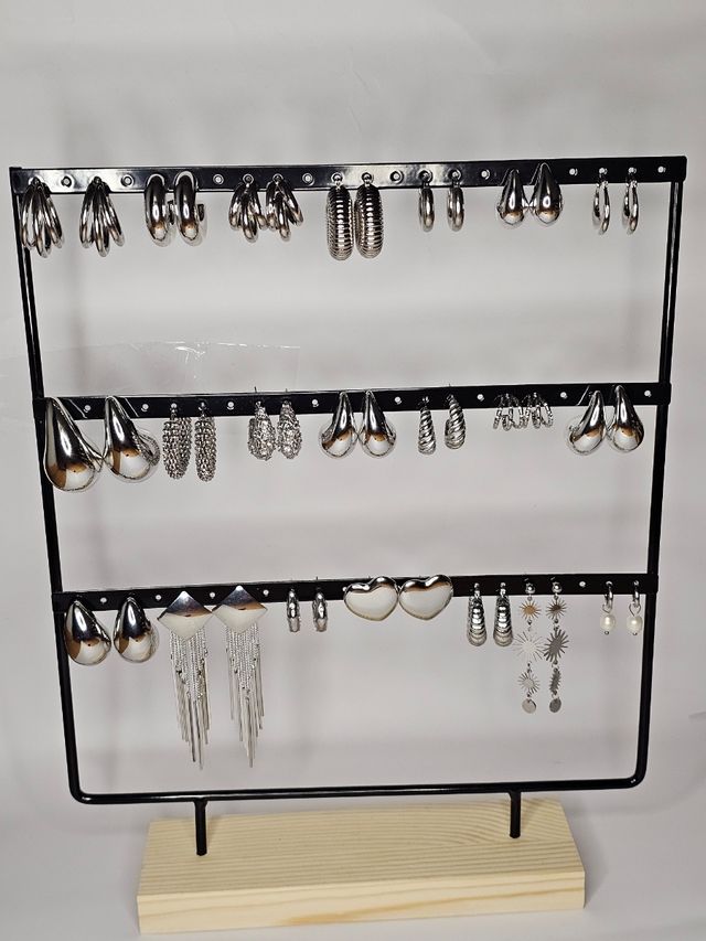 Pendientes plateados de acero inoxidable