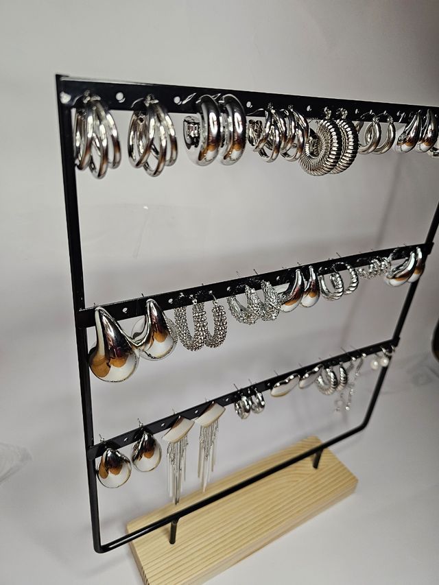 Pendientes plateados de acero inoxidable