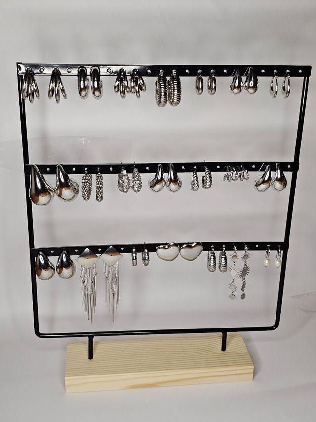 Pendientes plateados de acero inoxidable