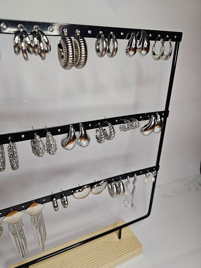 Pendientes plateados de acero inoxidable