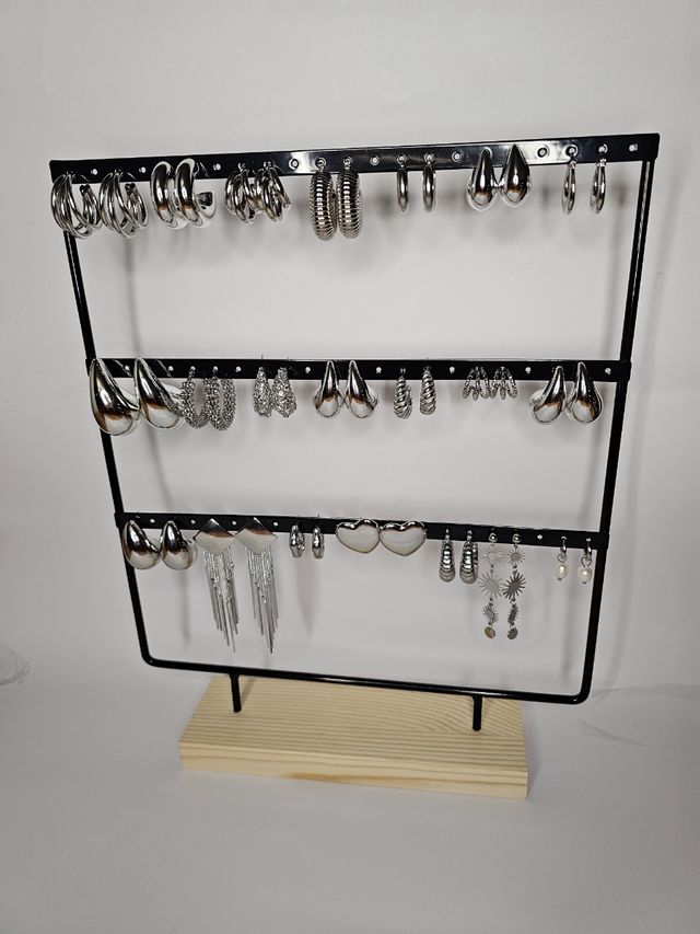 Pendientes plateados de acero inoxidable