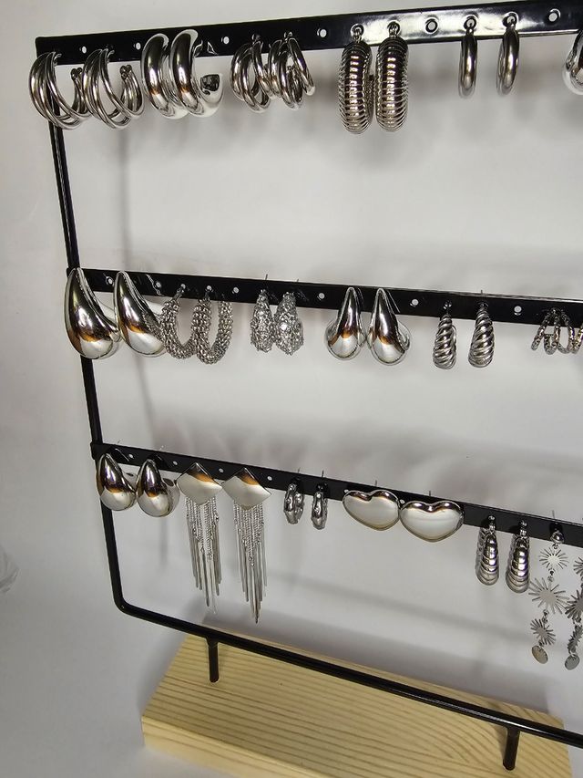 Pendientes plateados de acero inoxidable