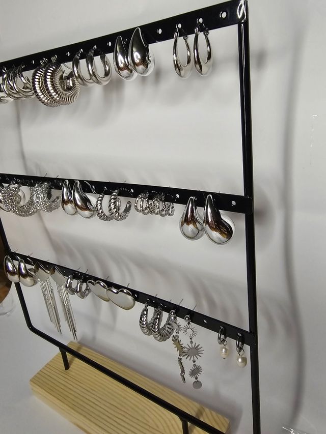 Pendientes plateados de acero inoxidable