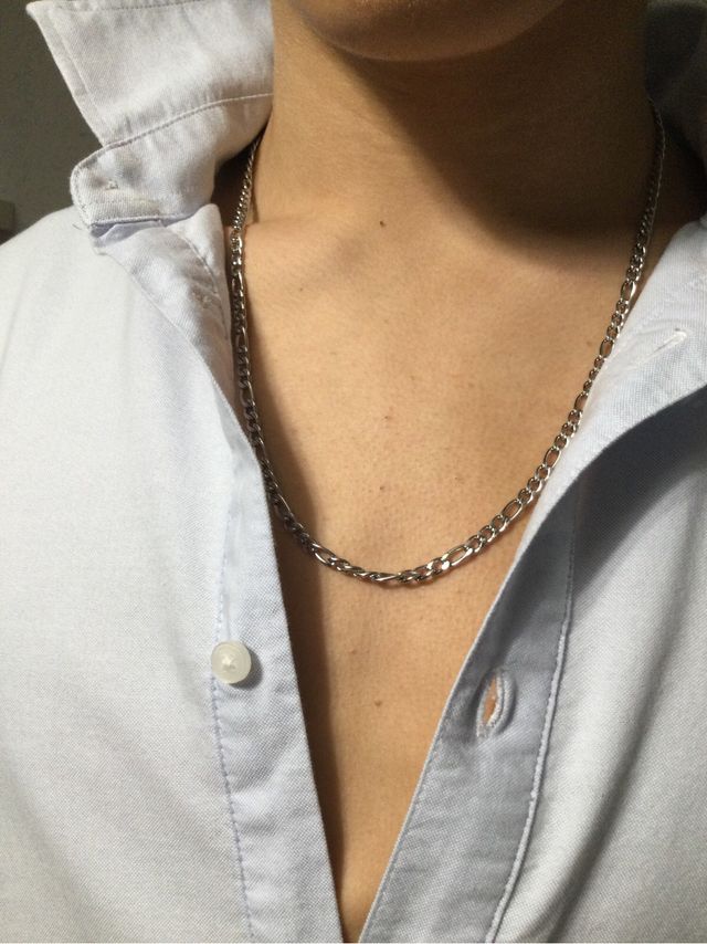 cadena tres por uno en acero, plateado